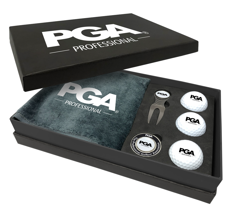 PGA Professional Large Ambassador Gift Box: 3 Prov. Balls/Spirit Deluxe Fork/Halo Holder/ Trifold Towel