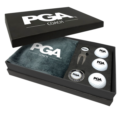 PGA Coach Large Ambassador Gift Box: 3 Prov. Balls/Spirit Deluxe Fork/Halo Holder/ Trifold Towel
