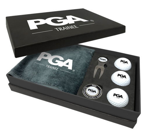 PGA Trainee Large Ambassador Gift Box: 3 Prov. Balls/Spirit Deluxe Fork/Halo Holder/ Trifold Towel